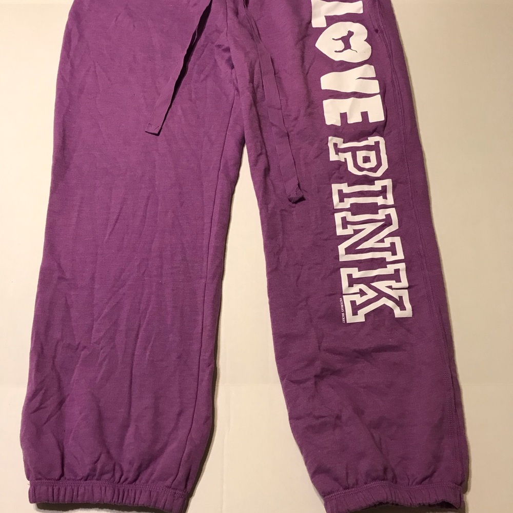 Victoria’s Secret Love Pink Fuchsia Sweatpants. Sz Lg NWT.